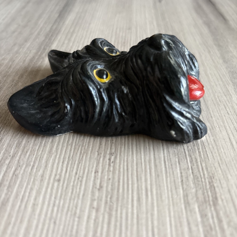 Vintage‎ Scottie Face Mini Chalkware Hanging Figurine Decor 3.75" - Picture 5 of 7